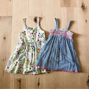 Floral and Striped Girls Dresses Set